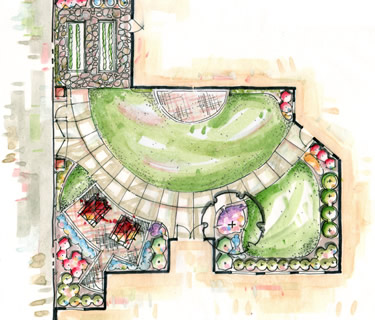 REACH Studio Art Center's newly designed courtyard landscape provides space for art to be created and displayed outdoors.