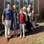 4 generations of family members enjoy the entrance garden